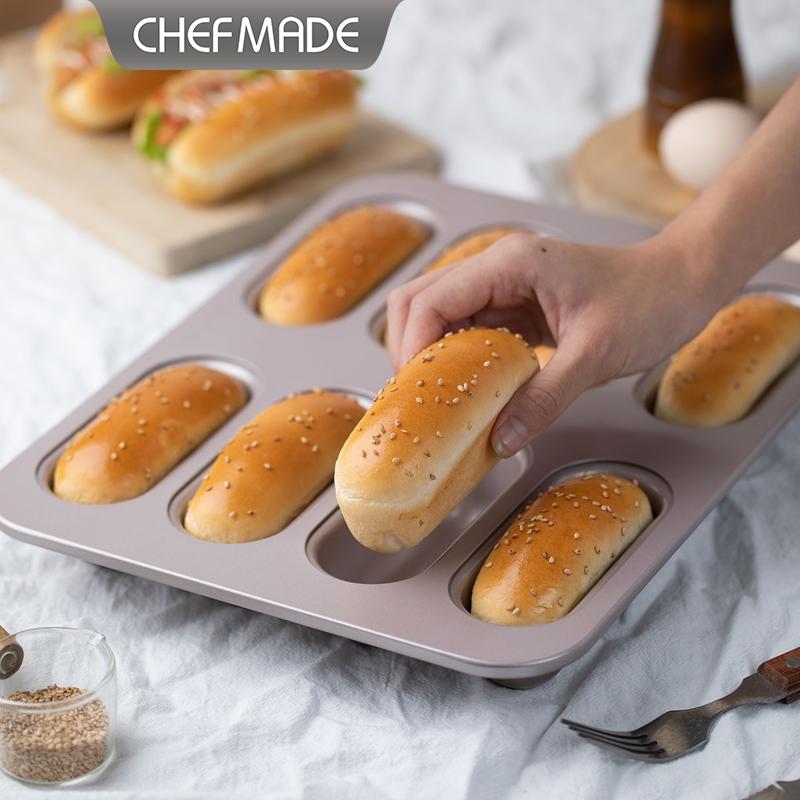 Home Cooking Recipes - CHEFMADE 8-delige ovale lange hotdogbroodvorm, antiaanbak