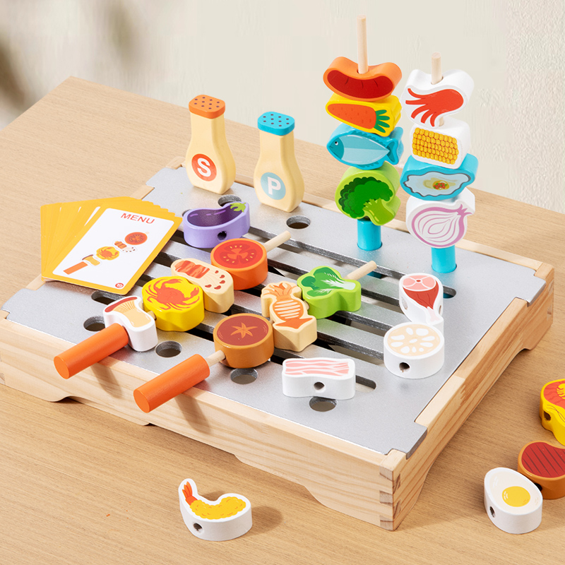 Home Cooking Cookbook - Houten imitatie barbecuespeelgoed voor kinderen voor
